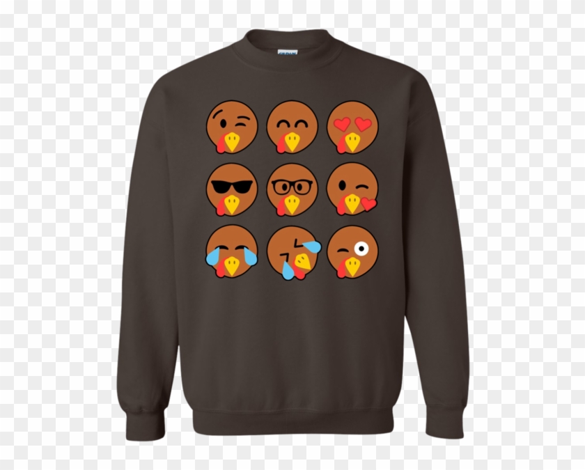 Turkey Emojis Thanksgiving Tshirt G180 Gildan Crewneck - Crew Neck Clipart