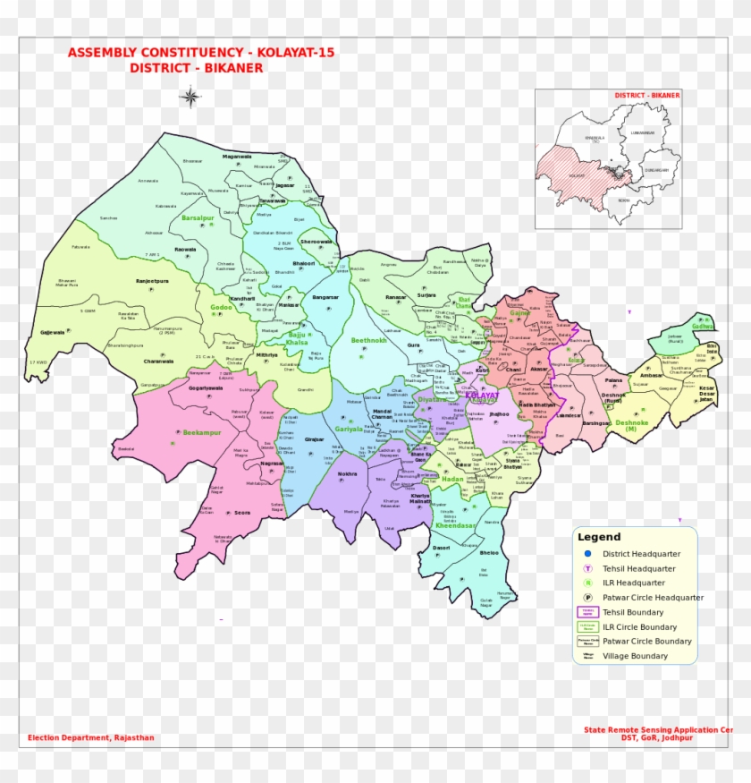 Kolayat Rajasthan Assembly Map - Kolayat Vidhan Sabha Map Clipart #4338840
