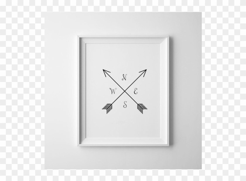 Compass Print / Cardinal Directions / Arrow Art / Nsew - Motif Clipart