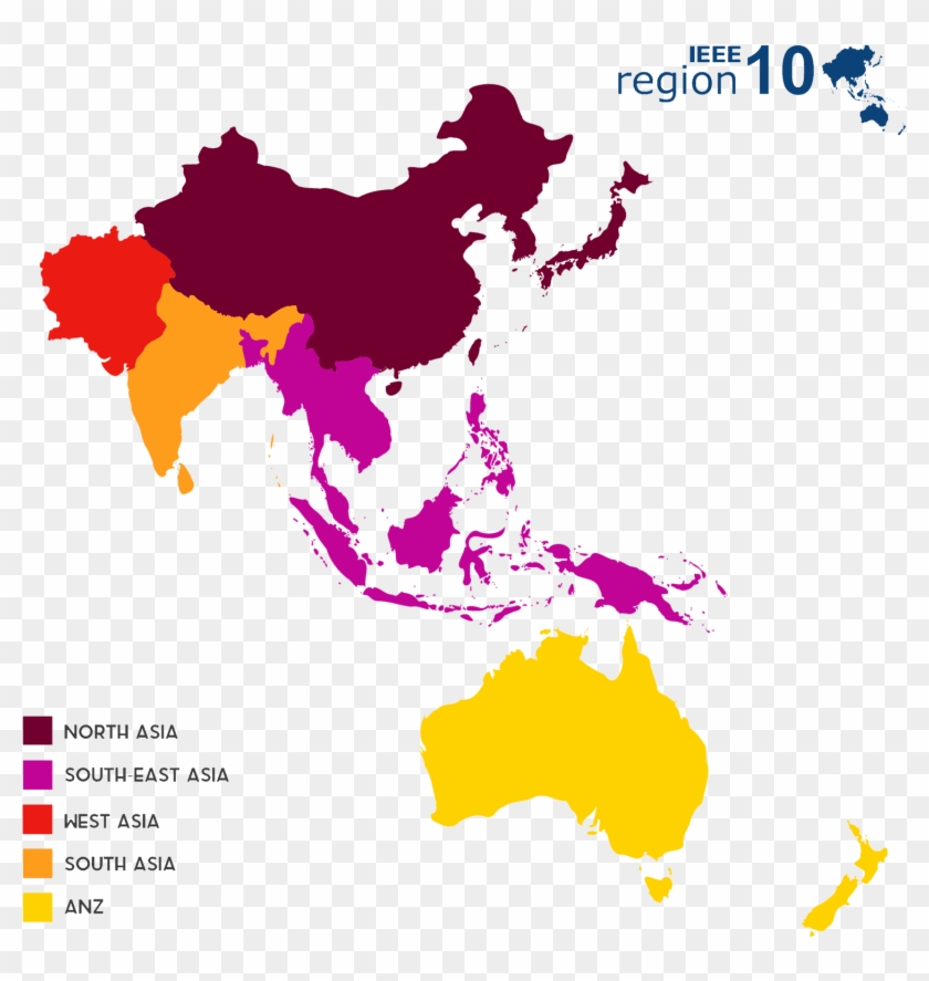 Overview - Asia Pacific Map Vector Clipart #4339190