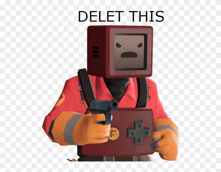 Delet This Team Fortress 2 Orange Technology Cartoon - Delet This Meme Tf2 Clipart