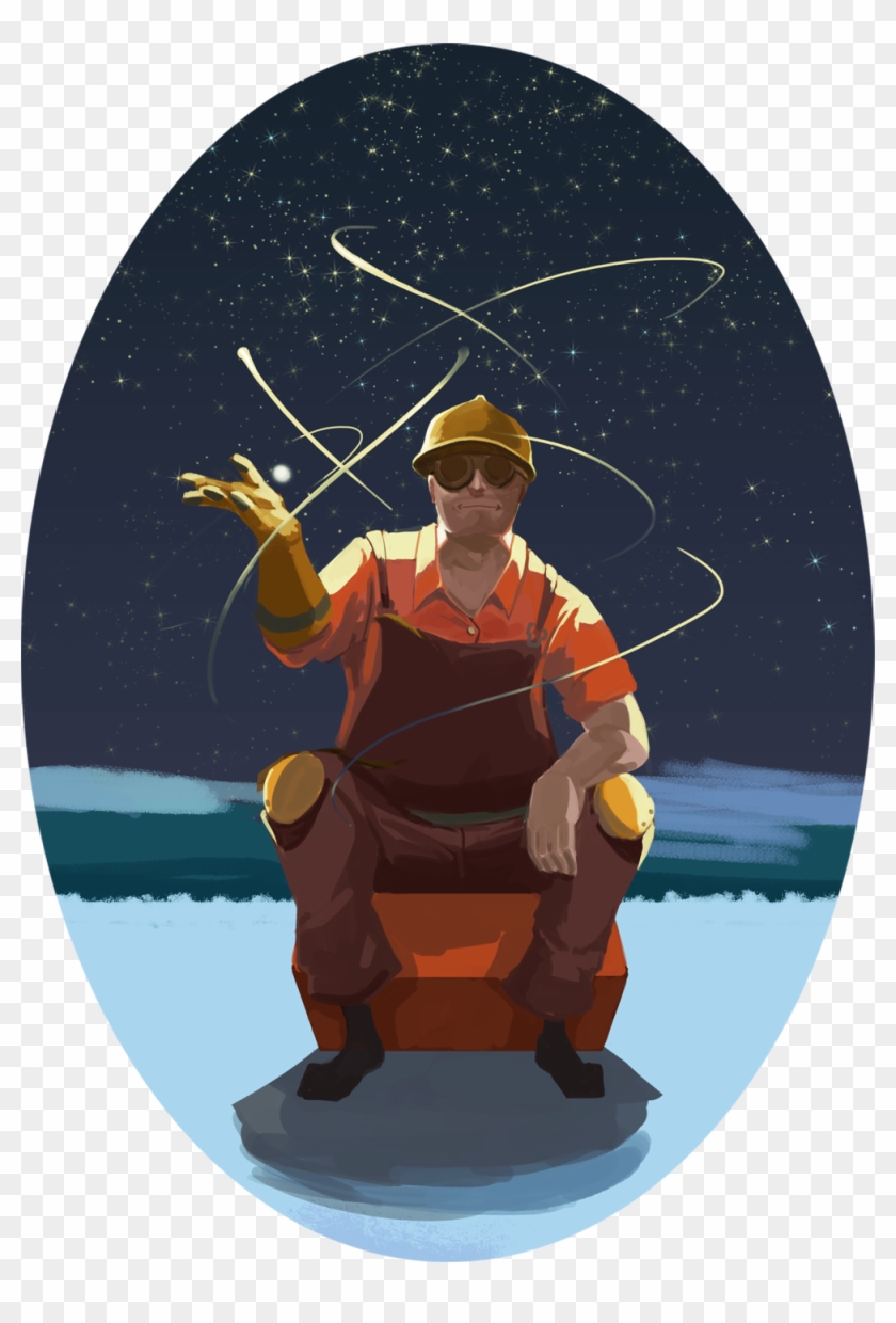 Tf2 Engineer Amazing Fanart - Fisherman Clipart