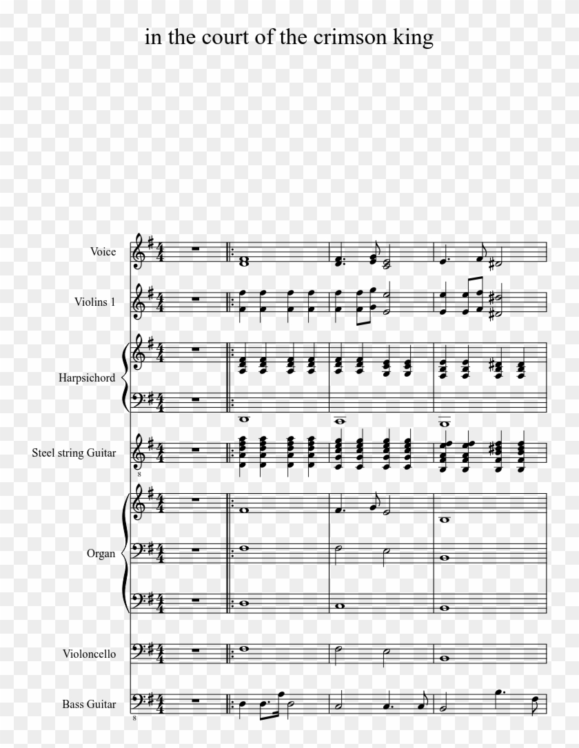 In The Court Of The Crimson King Sheet Music 1 Of 6 - Sheet Music Clipart