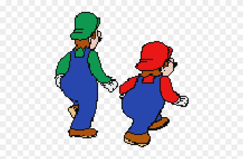 Mario And Luigi Walking Meme Clipart #4340828