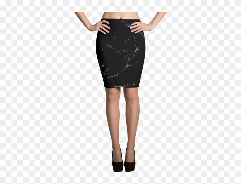 Black Marble Pencil Skirt - Skirt Clipart #4341069
