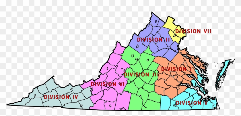 Virginia State Police Division Map - District In Virginia Clipart #4342293
