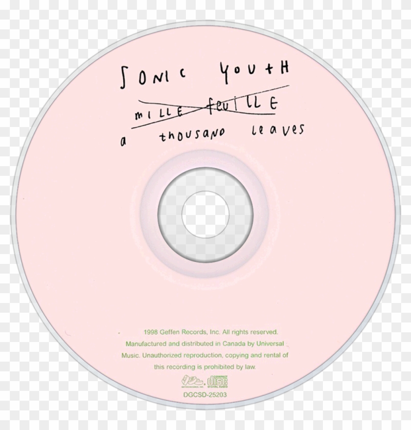 Sonic Youth A Thousand Leaves Cd Disc Image - Sonic Youth Evol Cd Clipart #4342709