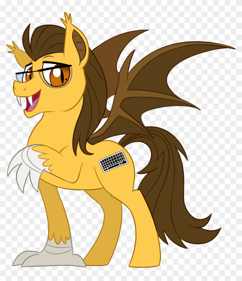 Rush , Bat Pony, Bat Pony Oc, Fangs, Glasses, Hybrid, - Cartoon Clipart