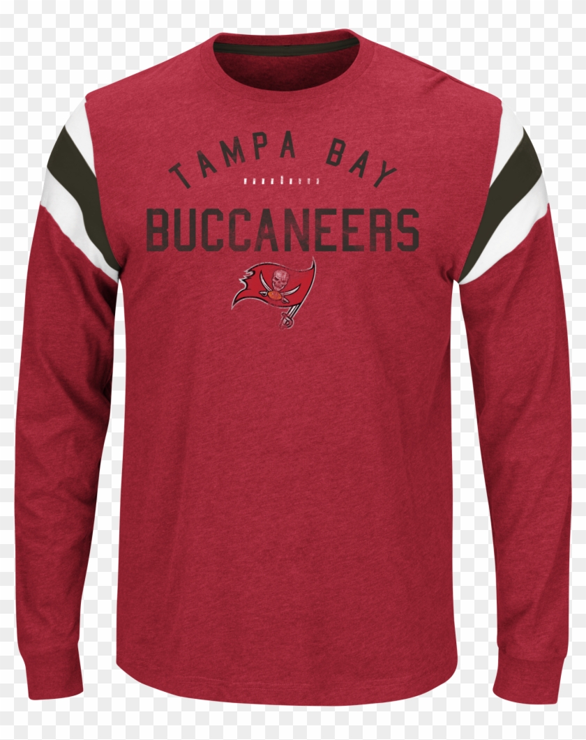Majestic Buccaneers Men's Heather Red Showcase Classic - Long-sleeved T-shirt Clipart