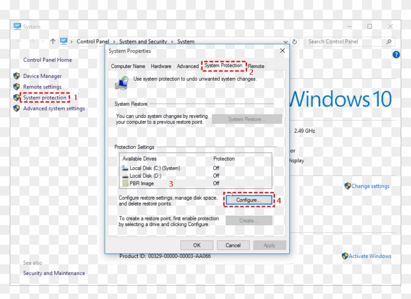 System Protection - System Restore In Windows 7 Clipart