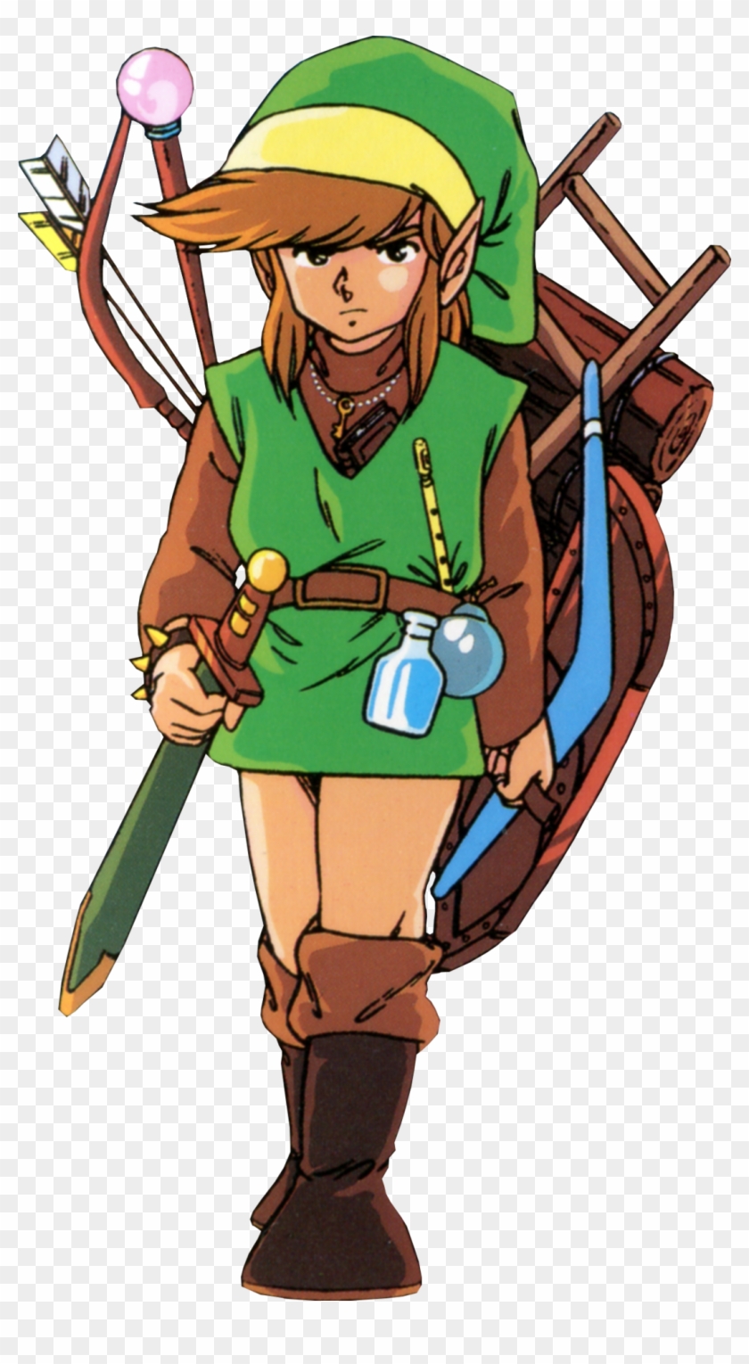 Link And His Items From The Legend Of Zelda - Legend Of Zelda Nes Link Clipart