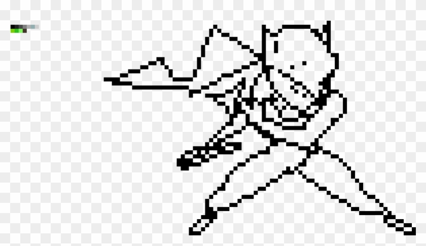 Genji Pixel Spray Art - Black And White Genji Clipart