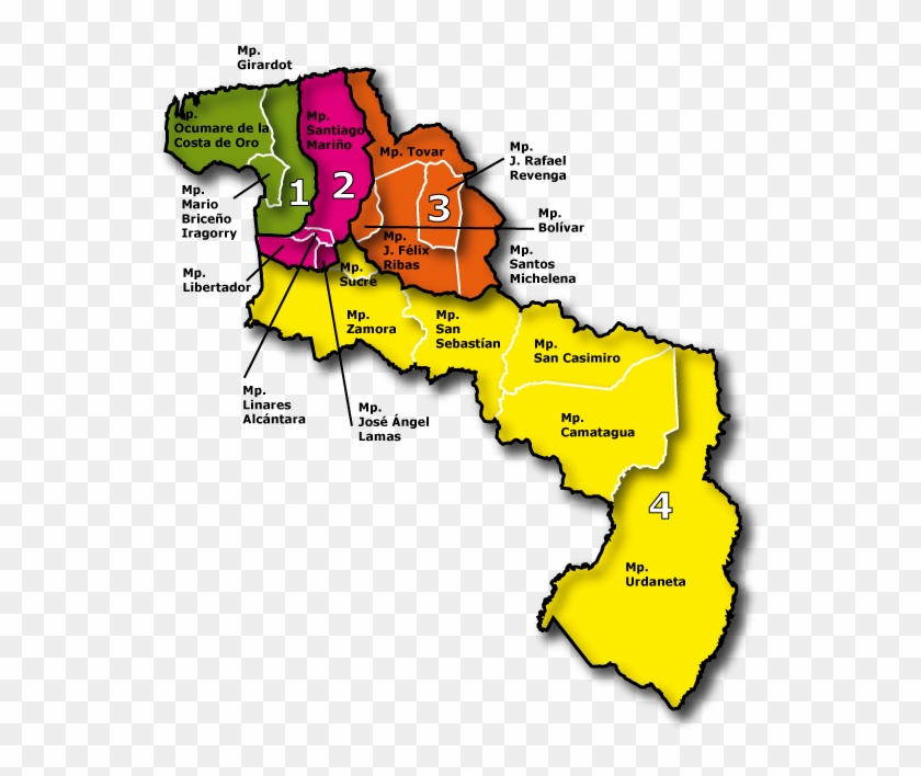 Aragua - Mapa Del Estado Aragua Clipart
