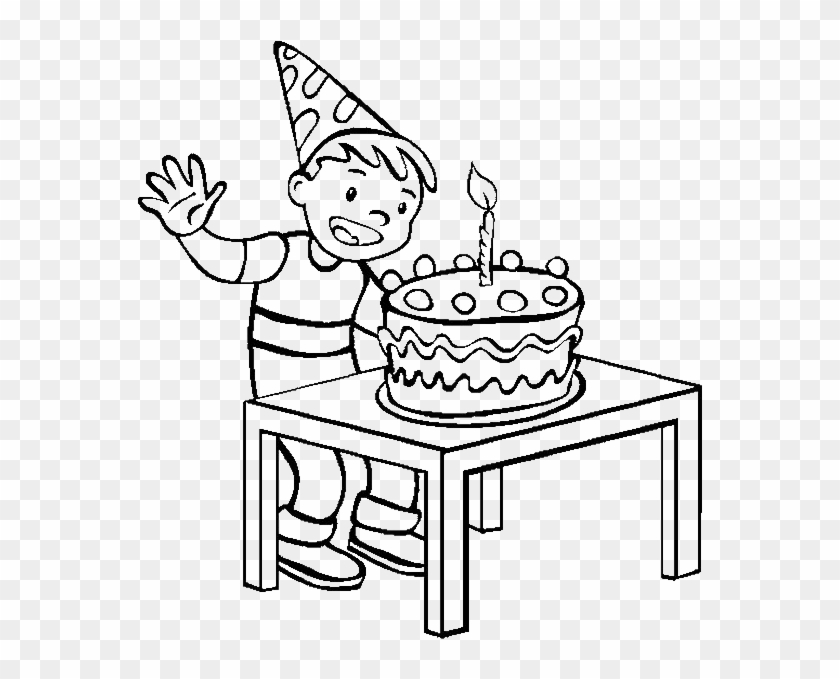A Happy Boy With Hap - Happy Birthday Coloring Page For Boys Clipart #4346927