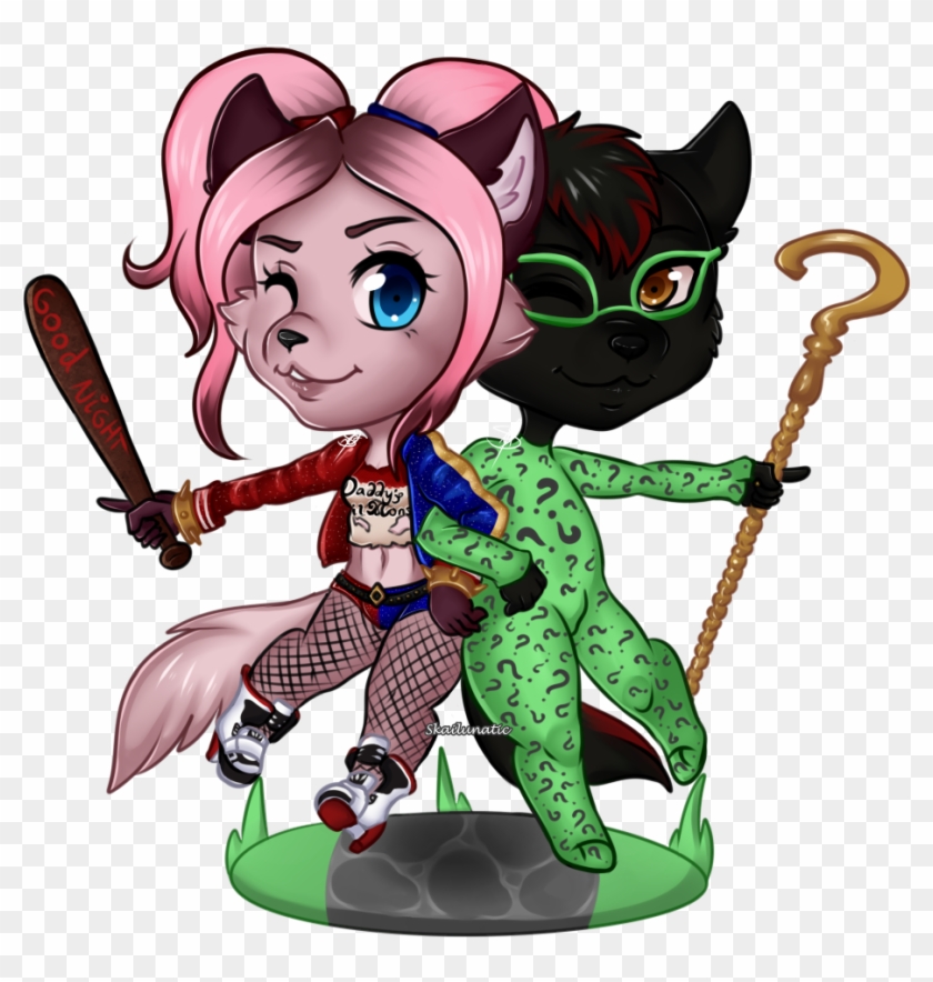 Harley And Riddler - Cartoon Clipart