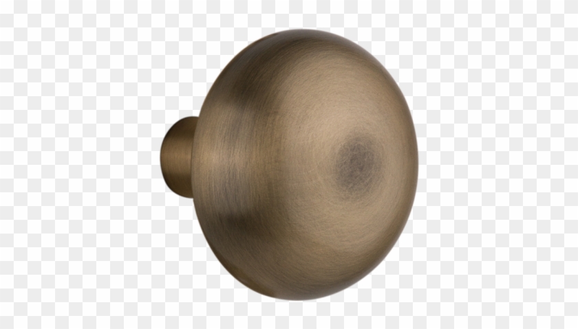 Classic Round Brass Knob - Wood Clipart