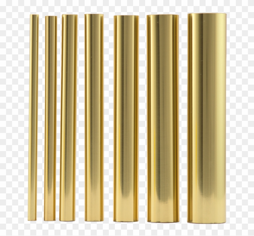 Brass Cased Steel Tube - Gold Metal Tubes Png Clipart #4348809