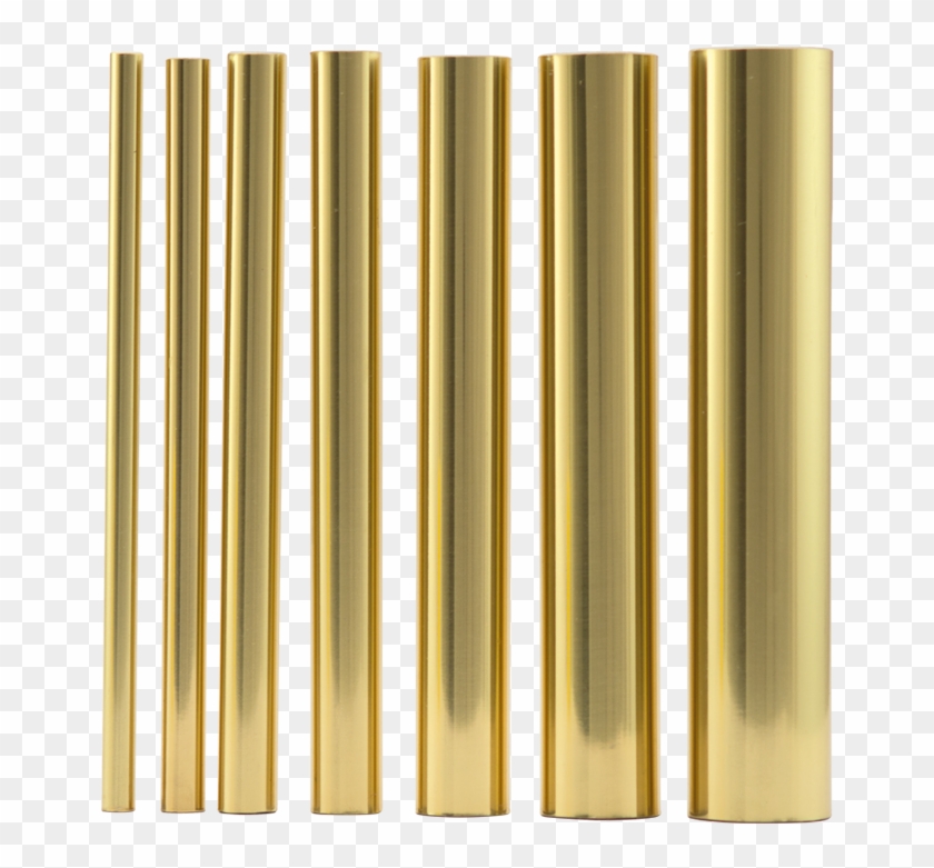 Brass Cased Steel Tube - Gold Metal Tubes Png Clipart