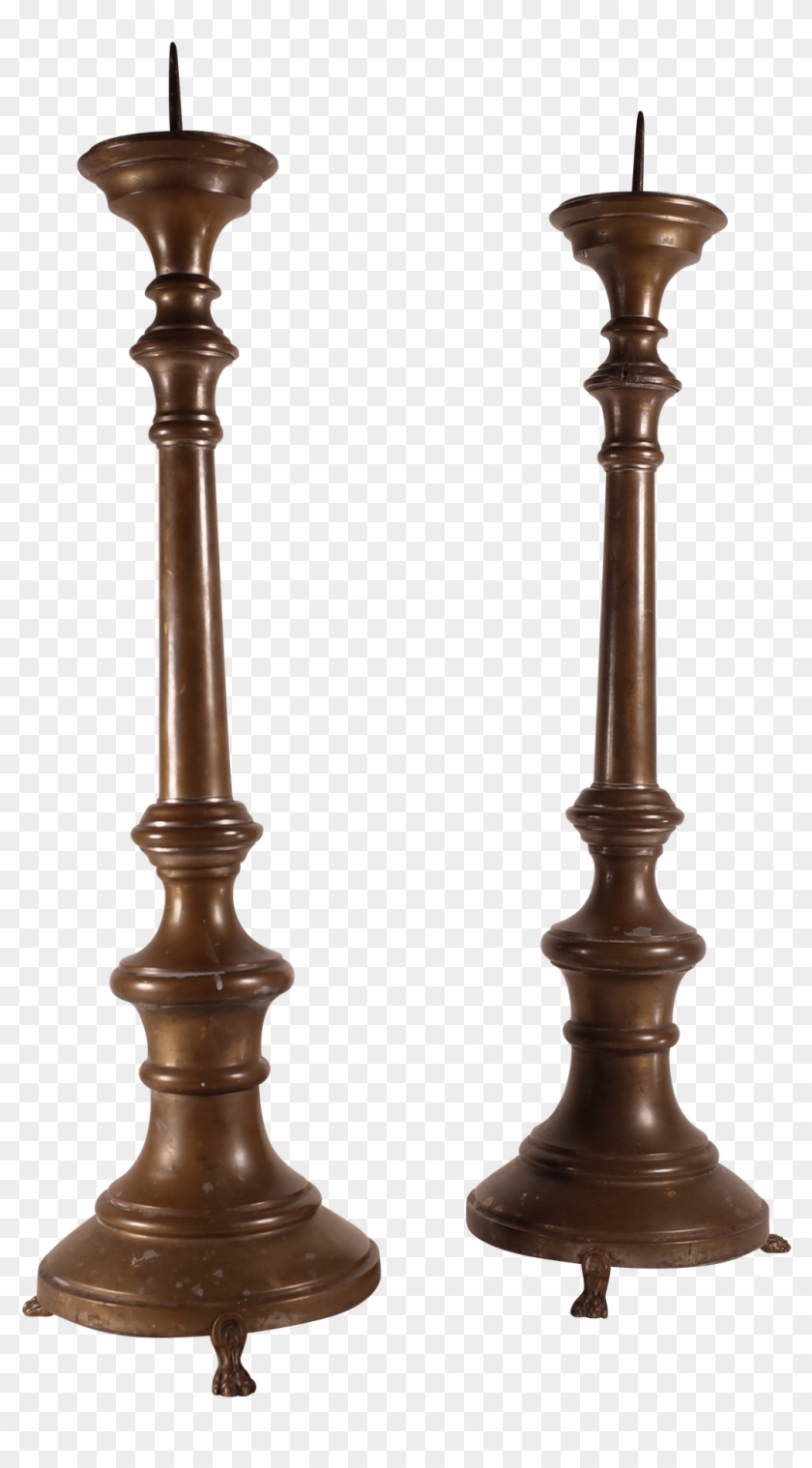 Pair Of Brass Prickets - Antique Clipart #4348967