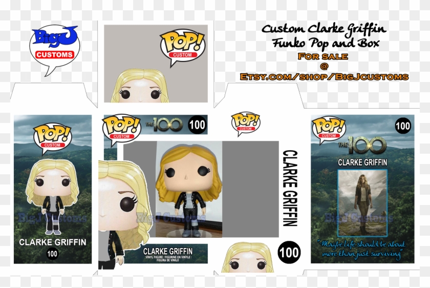 Custom Clarke Griffin Funko Pop By Bigj Customs - Pop Vinyl Clipart #4349574