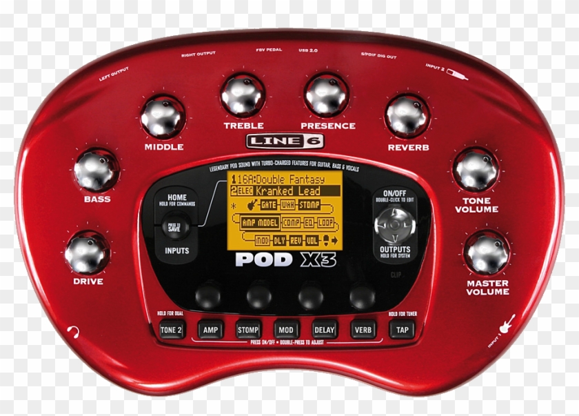 The Effects Board Then Contains The Foot Pedal Fbv - Line 6 Pod X3 Clipart #4349810