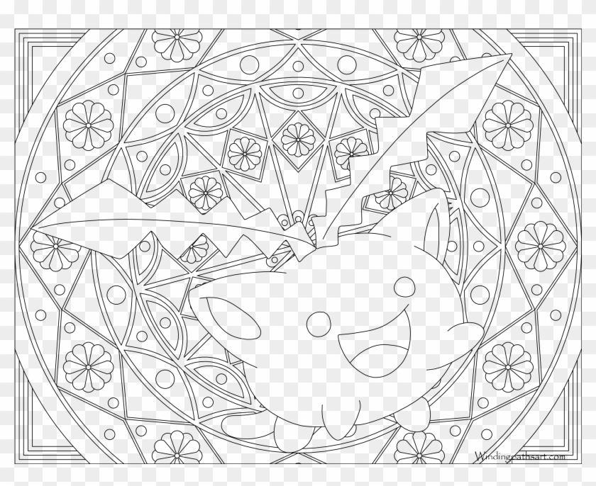 #187 Hoppip Pokemon Coloring Page - Pokemon Dragonair Coloring Page Clipart #4350302