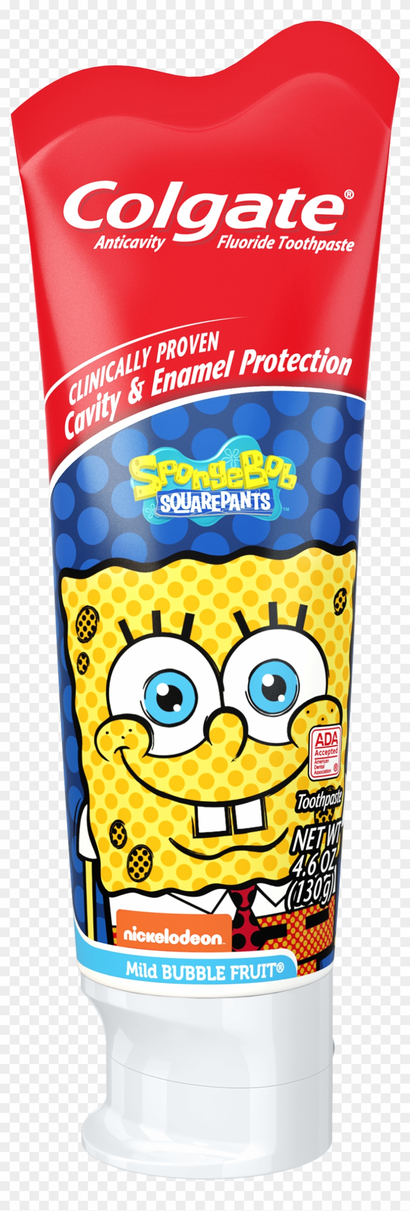 Colgate Spongebob Squarepants Fluoride Toothpaste Mild - Colgate Kids Toothpaste Clipart #4350904