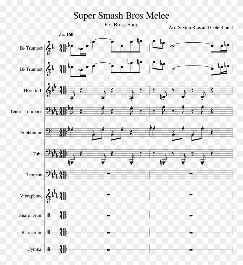 Super Smash Bros Melee Sheet Music Composed By Arr - Battle Against A True Hero On Trombone Clipart