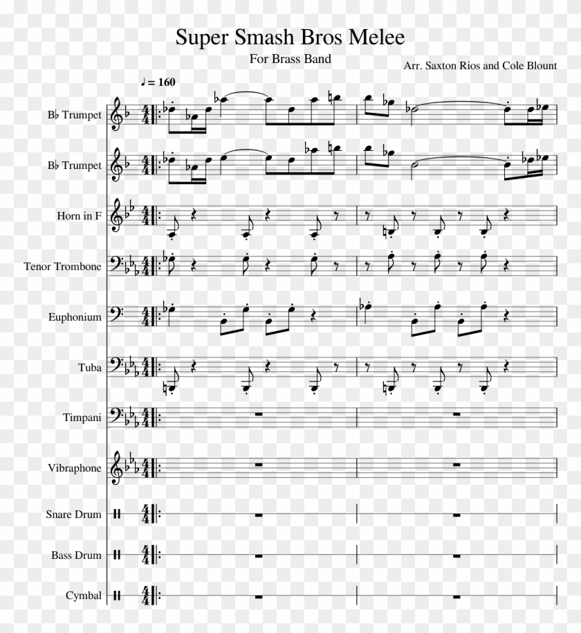 Super Smash Bros Melee Sheet Music Composed By Arr - Battle Against A True Hero On Trombone Clipart #4351112