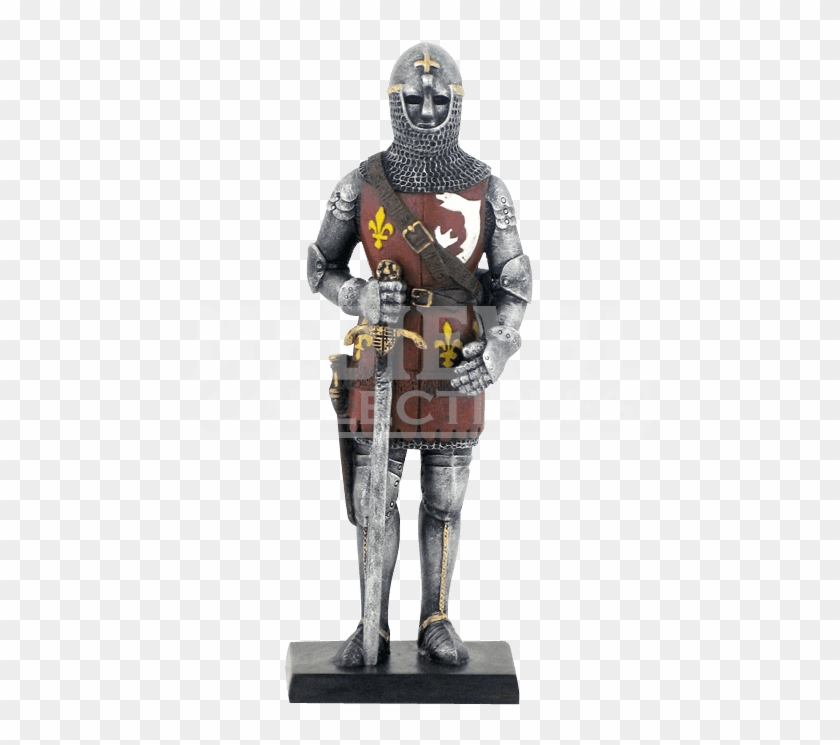 Armored Knight With Chainmail Coif Helmet And Sword - Knight Clipart