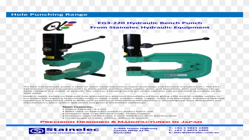 Eg3 220 Hydraulic Bench Punch From Stainelec Hydraulic - Machine Clipart