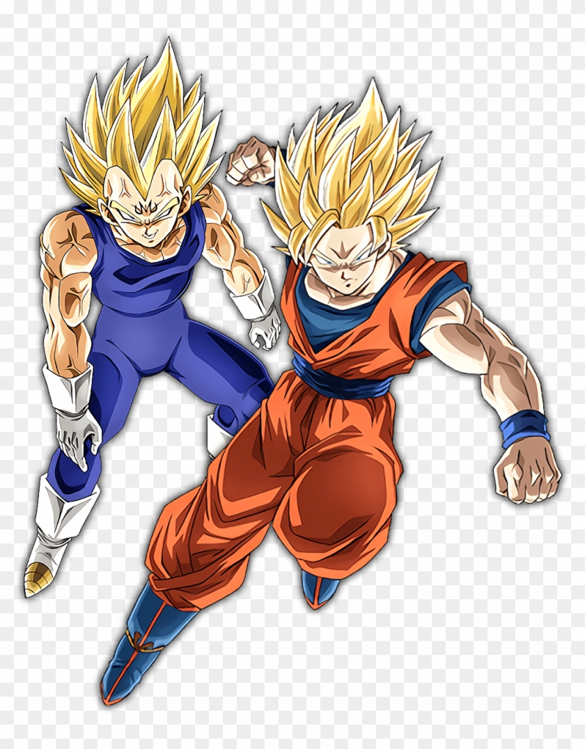 Ssj2 Goku And Majin Dragon Ball - Ssj2 Goku And Majin Vegeta Clipart #4353437