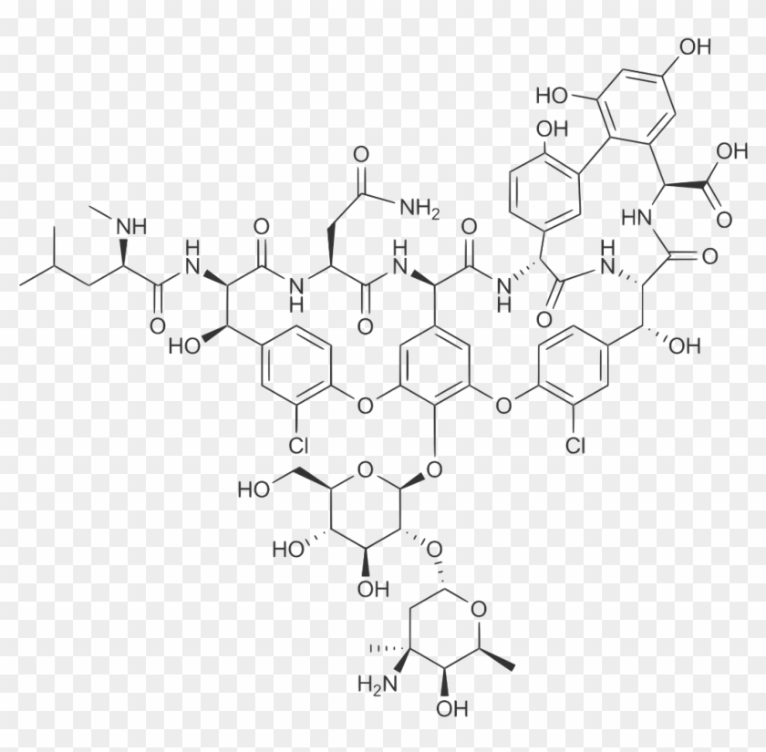 Oh Oh Oh Nh2 Hn Nh Ho Oh Cl Ho Oh H2n Oh - Vancomicina Molecula Clipart