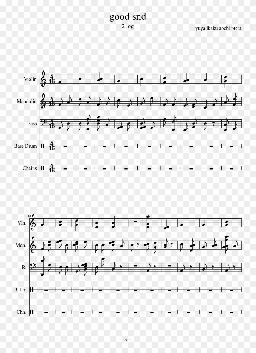 Good Snd Sheet Music Composed By Yuya Ikaku Aochi Ptera - Sheet Music Clipart