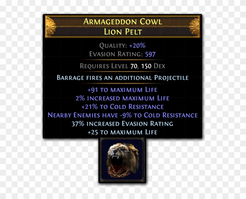 Detailed Guides For Path Of Exile - Poe Best Helmets For Tornado Shot Clipart