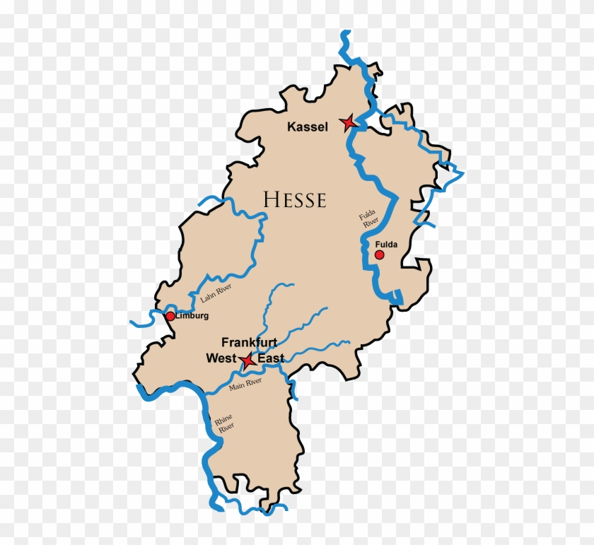 Map Of The German State Of Hesse With Links To Castle - Hesse Germany Map Clipart
