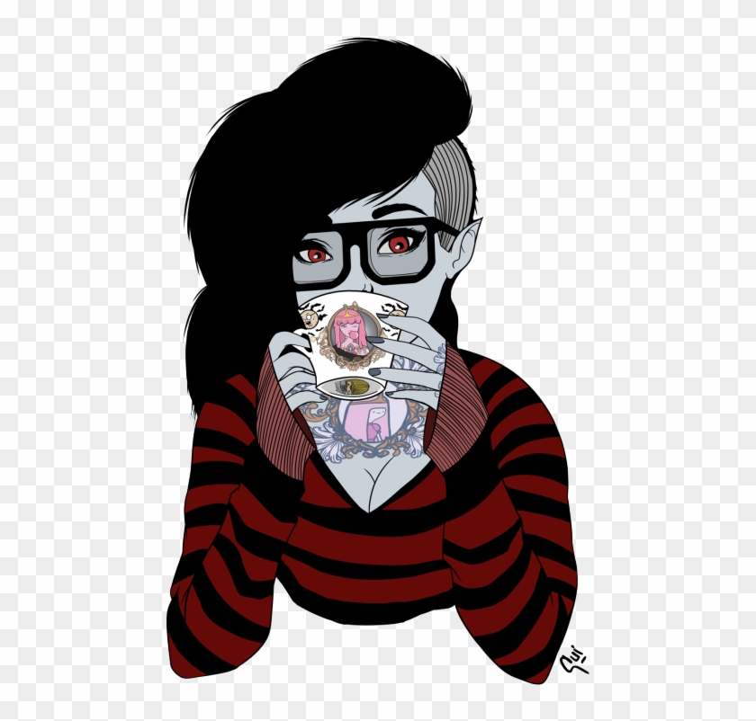 Marceline Portrait By Guiganoide Features A Tattooed - Illustration Clipart #4354749