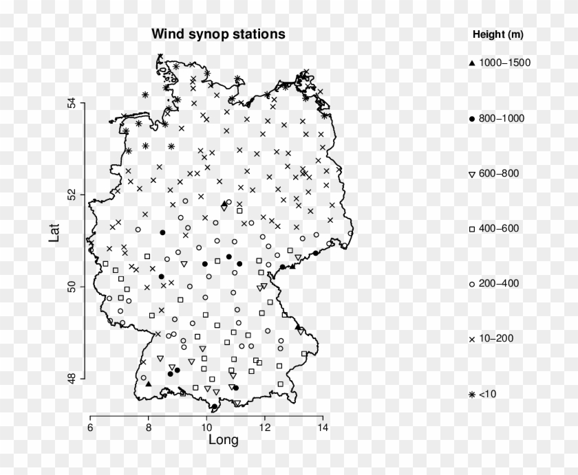 Map Of Synoptic Stations Over Germany - Deutschland Clipart