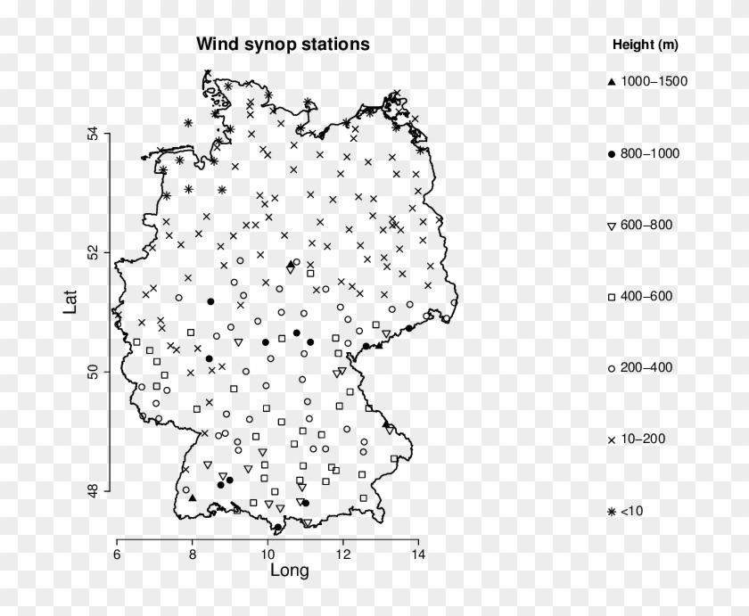 Map Of Synoptic Stations Over Germany - Deutschland Clipart #4355405