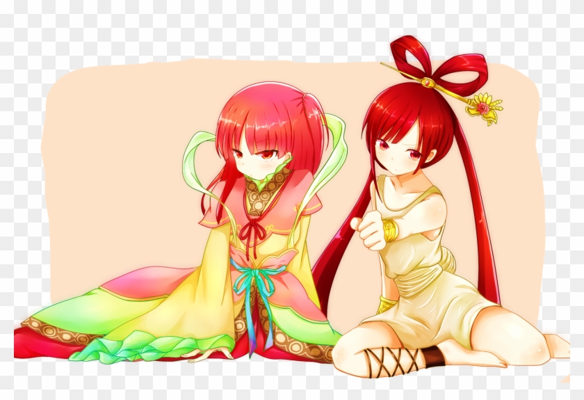 Girls Long Hair Magi The Labyrinth Of Magic Morgiana - Kougyoku X Morgiana Clipart