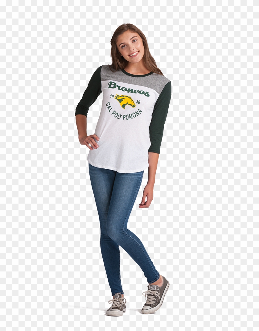 Tri-color Baseball Tee - Girl Clipart
