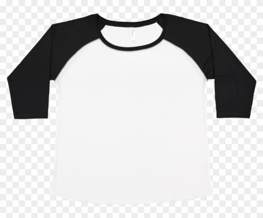 Women's Curvy Fit Jersey Crew Neck Raglan 3/4 Sleeve - Blouse Clipart