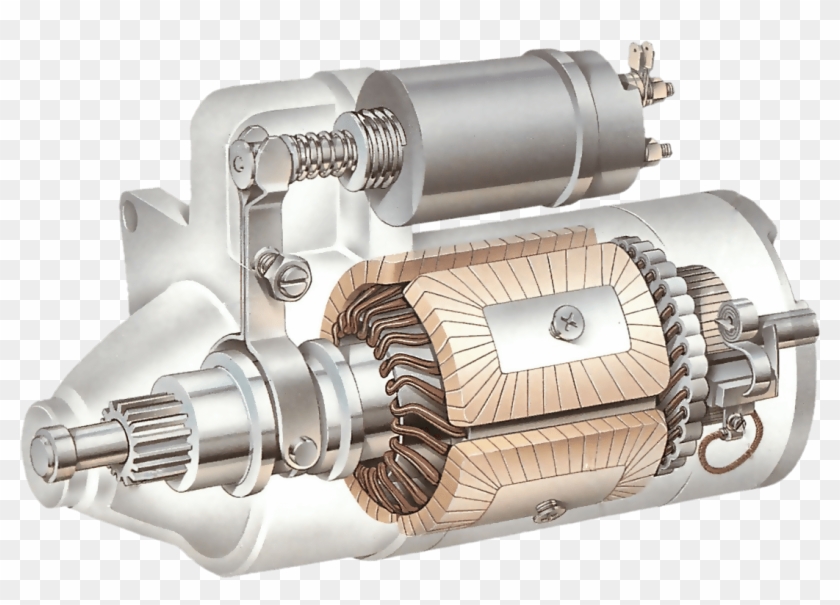 How The Starting System Works - Starter Motor Solenoid Clipart