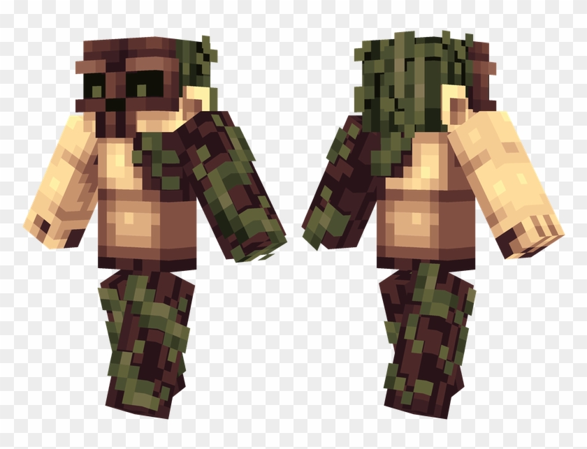 Wooden Warrior - Skull Hoodie Minecraft Skin Clipart #4359882