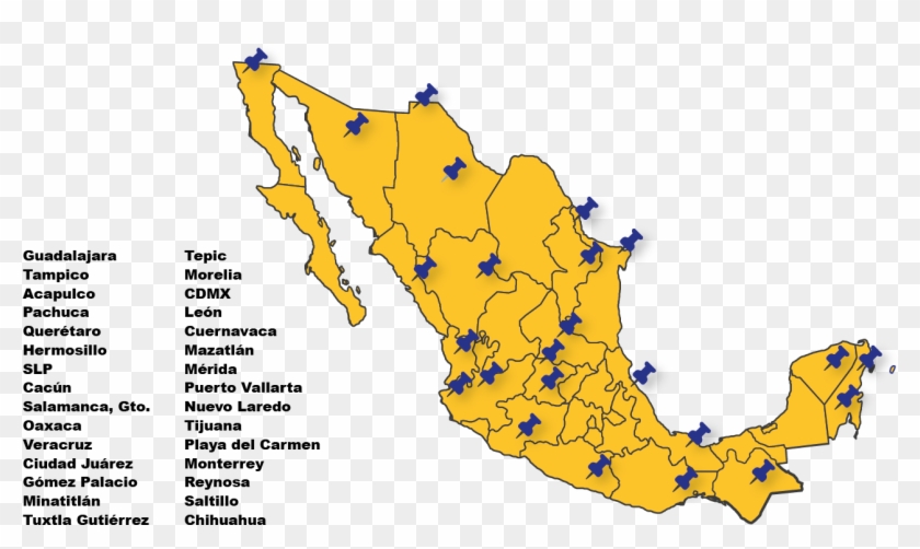 Mapa Mexico -01 - Map Clipart #4360103