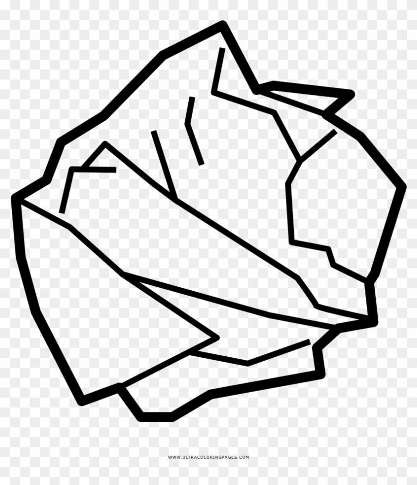 Crumpled Paper Coloring Page - Line Art Clipart