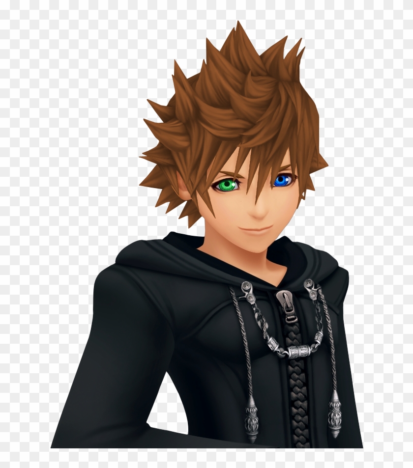 Switches Roxas' Hair And Eyes With Yuna's - Roxas Kingdom Hearts Transparent Clipart