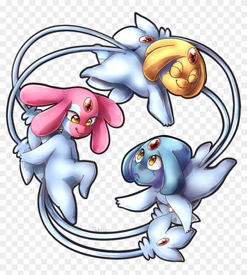 Uxie, Mesprit, Azelf~ - Cartoon Clipart