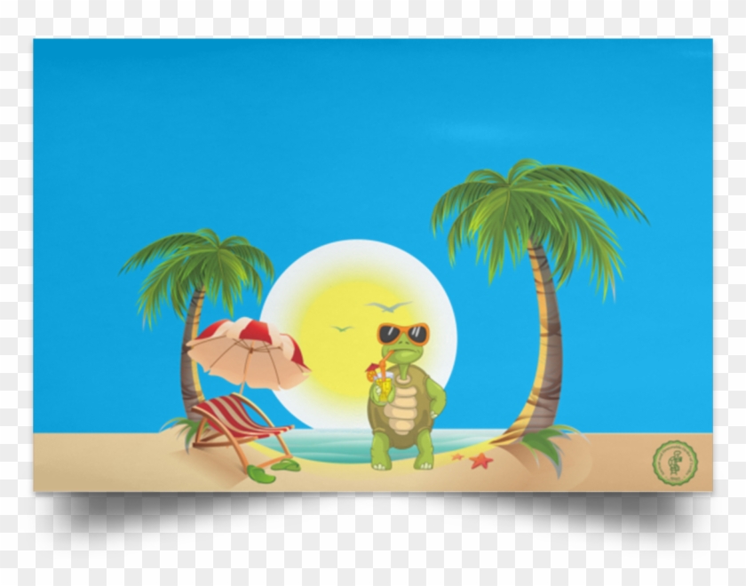 Pin It On Pinterest - Cartoon Turtle On Beach Clipart #4365688