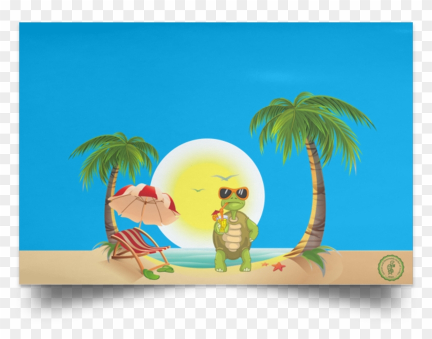 Pin It On Pinterest - Cartoon Turtle On Beach Clipart